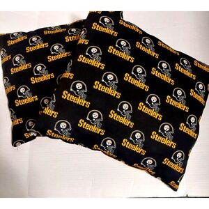 Pillows Pittsburgh Steelers Material 2 Pack Hand Made 18.5 x 16.5 Team Colors